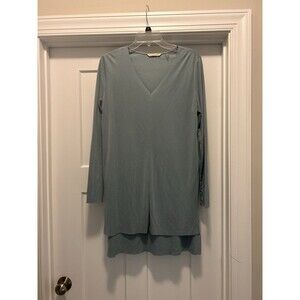 Soft Surrounding Sage Green Modal V-neck Raw Hem Long Sleeve Sloane Tunic Medium